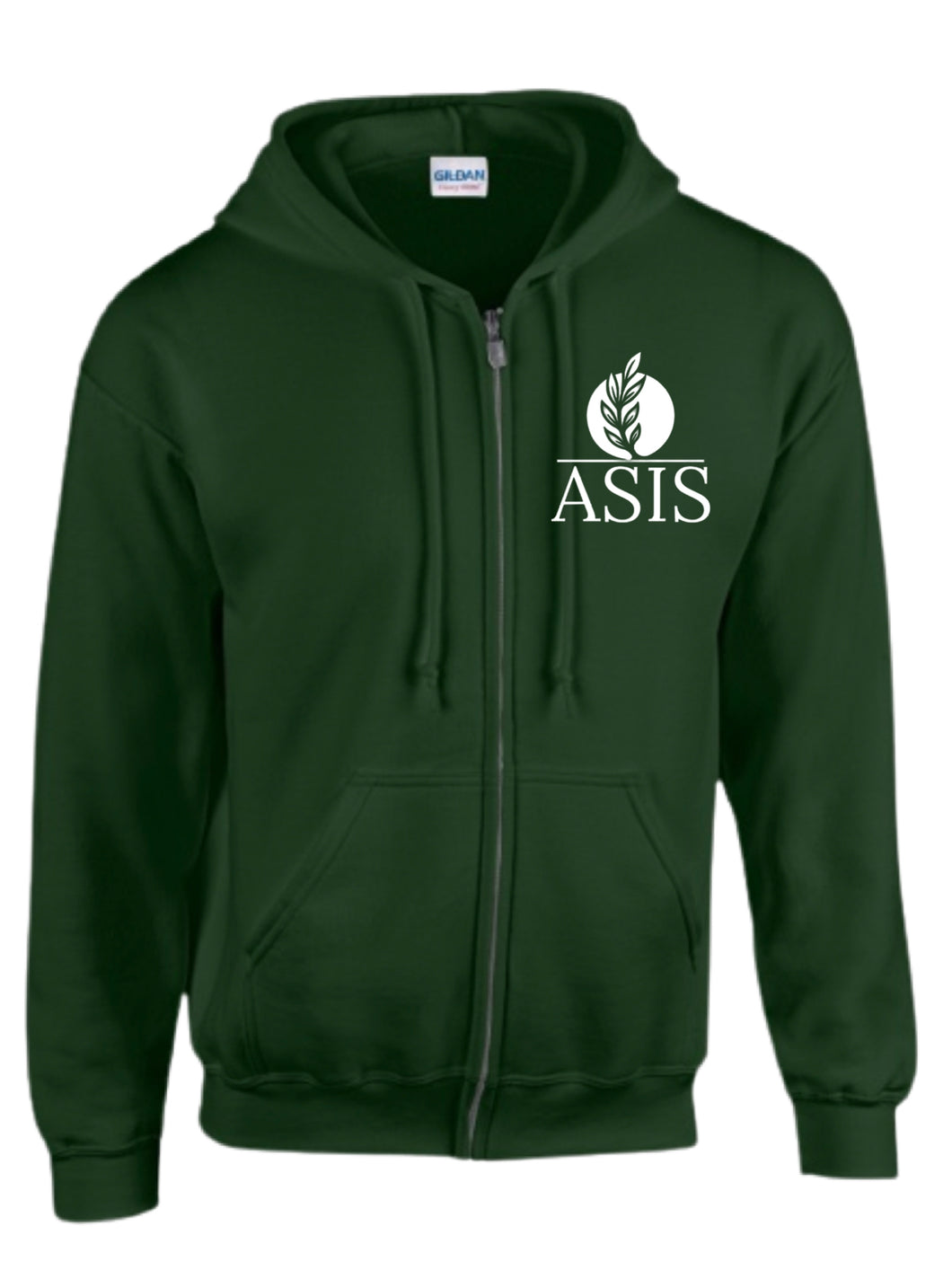 ASIS ZIP Up Hooded Sweatshirt Green